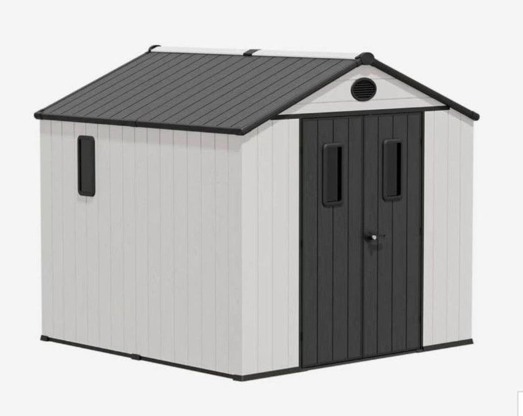 8 x 8 FT Plastic Outdoor Storage Shed with Floor,Garden Resin Shed with Window&nbsp;