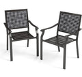 Patio Dining Chairs Set of 2, Stackable Metal Outdoor Chairs