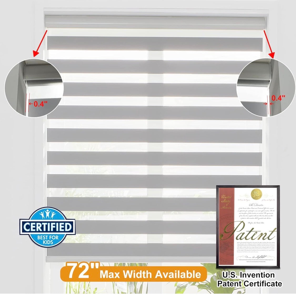 All Size Zebra Blinds with cord for Indoor Windows, Blackout & Light Filtering Sheer Shades, with Upgraded Cassette, Dual Layers Light Control for Day and Night for Bedroom, Easy to Install