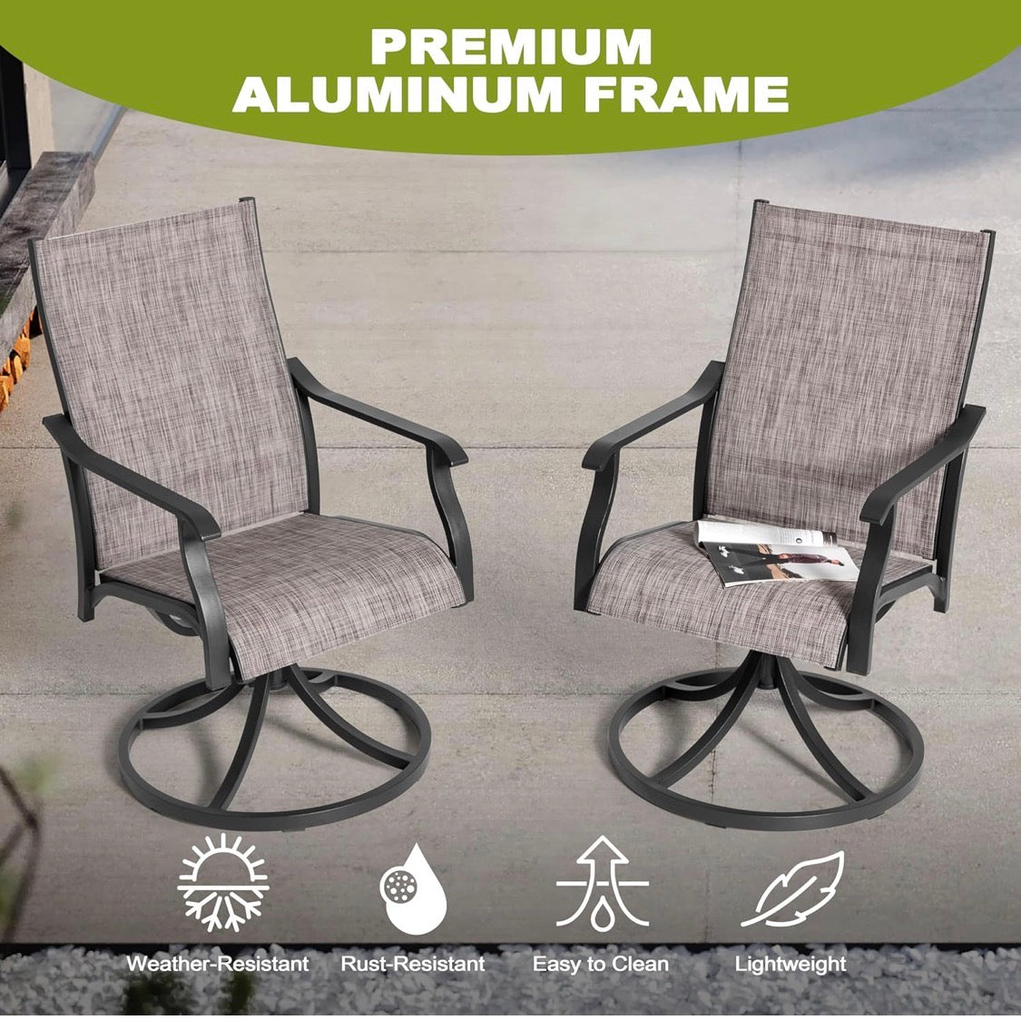 Swivel Patio Chair Set of 2