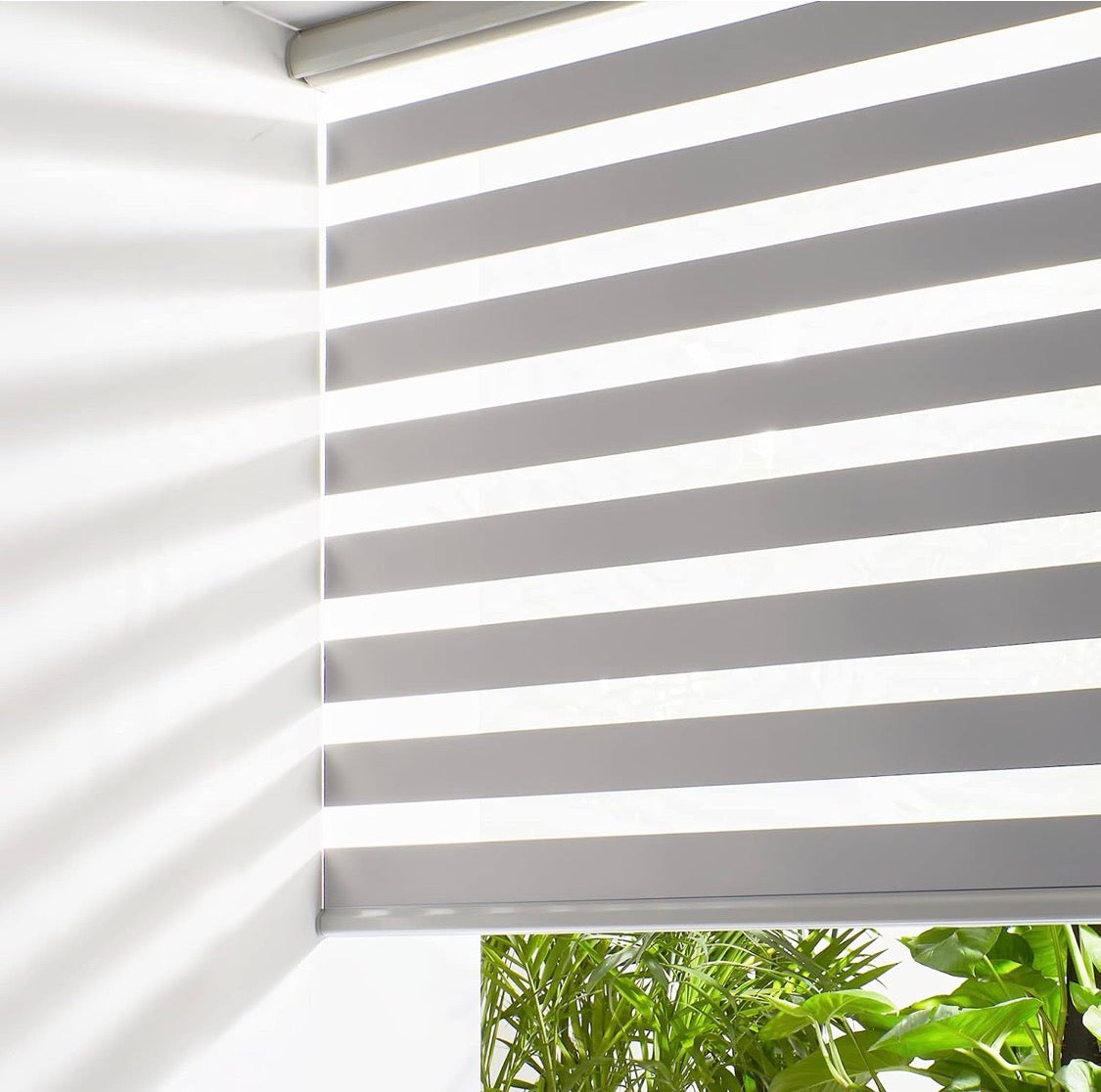 All Size Zebra Blinds with cord for Indoor Windows, Blackout & Light Filtering Sheer Shades, with Upgraded Cassette, Dual Layers Light Control for Day and Night for Bedroom, Easy to Install