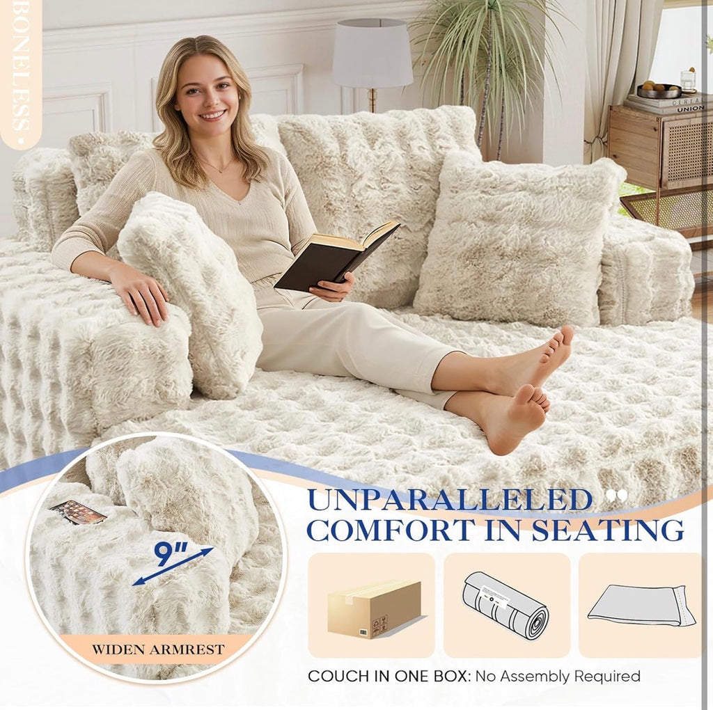 Oversized Chaise Lounge Indoor, Beige
