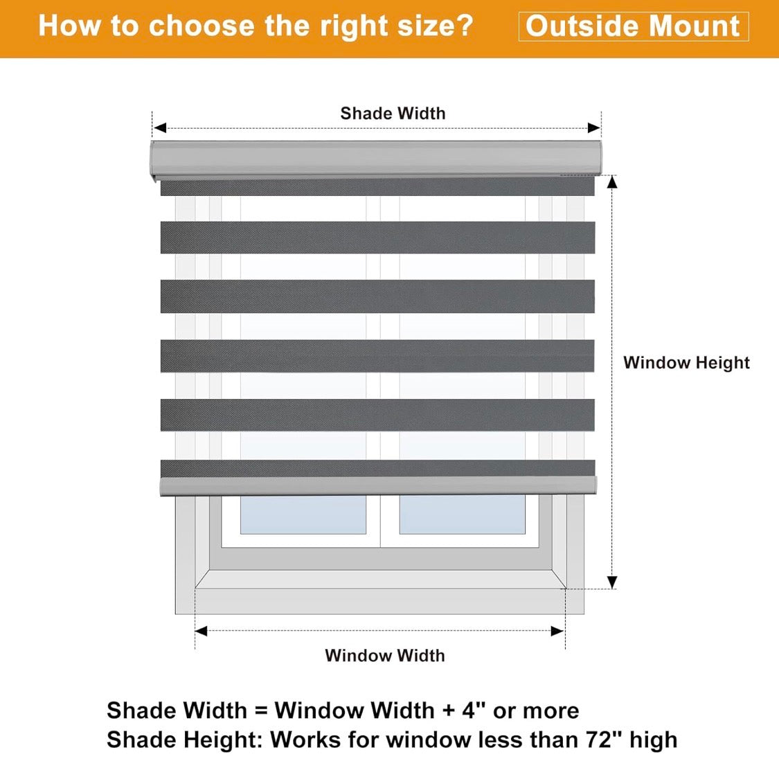 All Size Zebra Blinds with cord for Indoor Windows, Blackout & Light Filtering Sheer Shades, with Upgraded Cassette, Dual Layers Light Control for Day and Night for Bedroom, Easy to Install