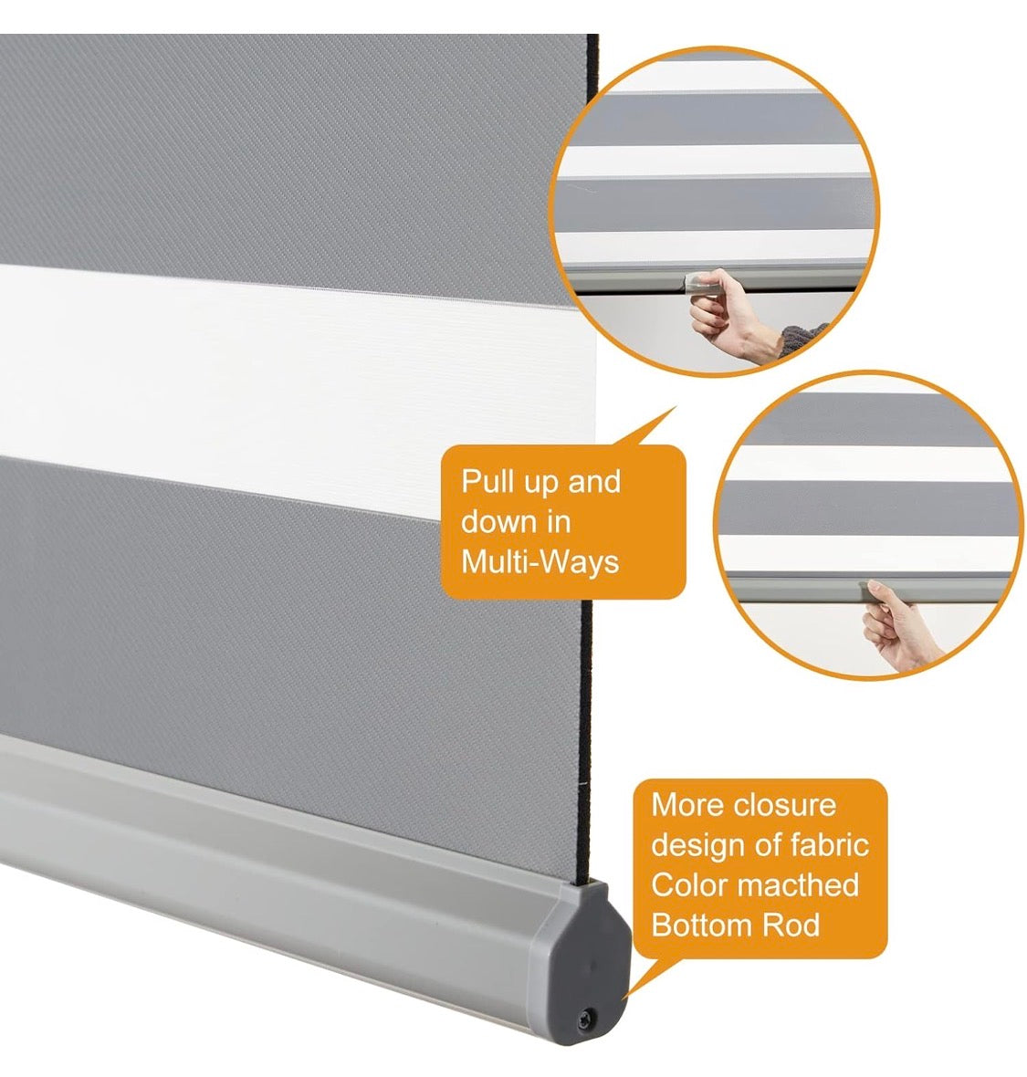 All Size Zebra Blinds with cord for Indoor Windows, Blackout & Light Filtering Sheer Shades, with Upgraded Cassette, Dual Layers Light Control for Day and Night for Bedroom, Easy to Install
