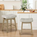 Counter Height Bar Stools set of 2, Beige Fabric