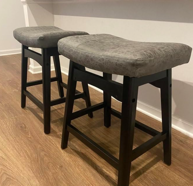Counter Height Bar Stools Set of 2, Black
