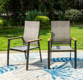 Outdoor Stackable Chairs, Patio Chairs Set of 2, gray