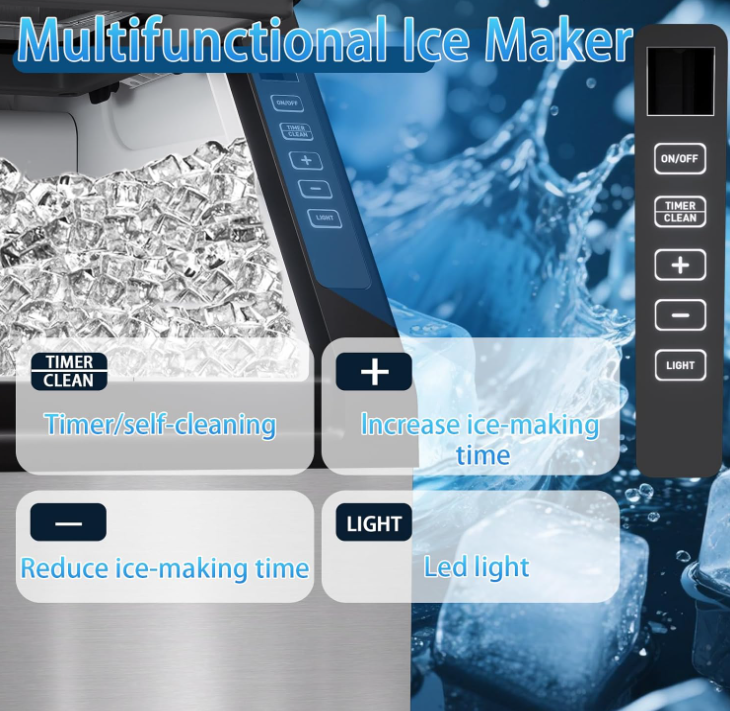 Commercial Ice Machine,100LBS/Day Stainless Steel