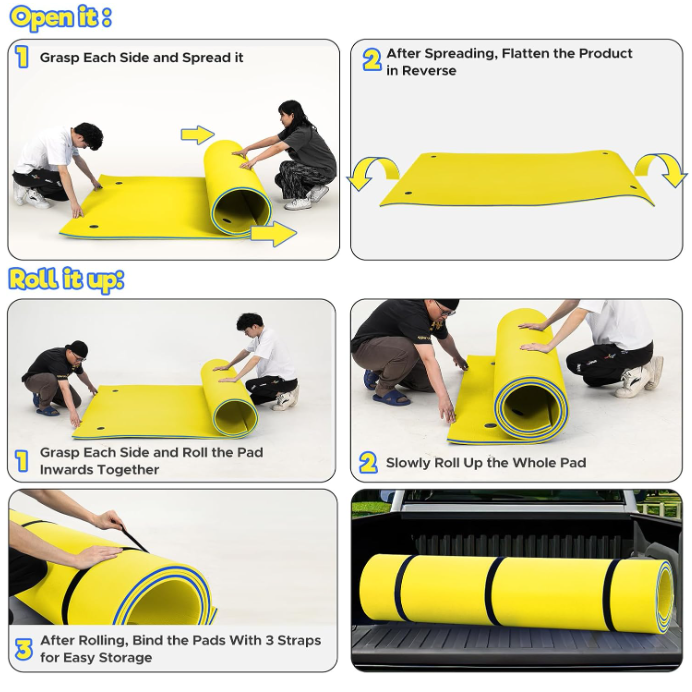 Pad Floating Mat 9' x 6', Yellow