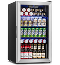 Beverage Refrigerator Cooler - 126 Can Mini Fridge Glass Door for Drinks