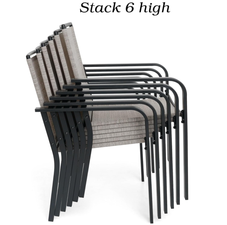 Patio Dining Chairs Set of 2 with Textilene mesh Fabric, Blue