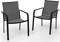 Patio Dining Chairs Set of 2 with Textilene mesh Fabric, Gray