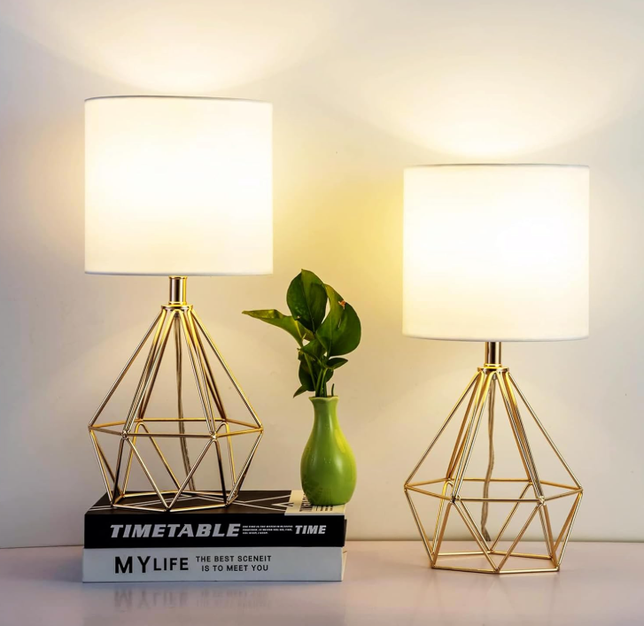 Gold Table Lamps Set of 2, Gold