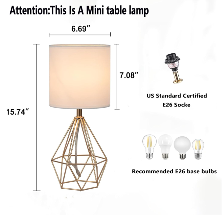 Gold Table Lamps Set of 2, Gold