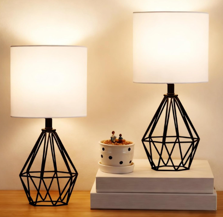 Black Table Lamps Set of 2, Black
