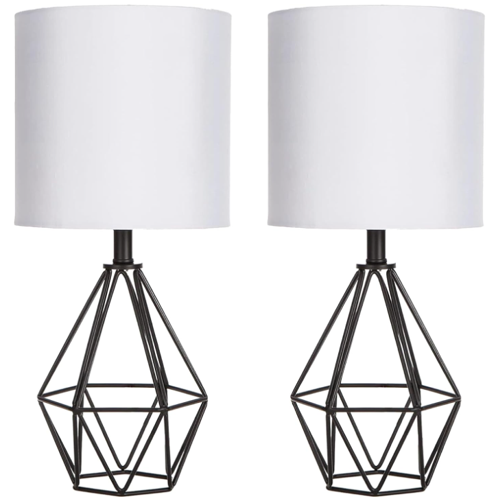 Black Table Lamps Set of 2, Black