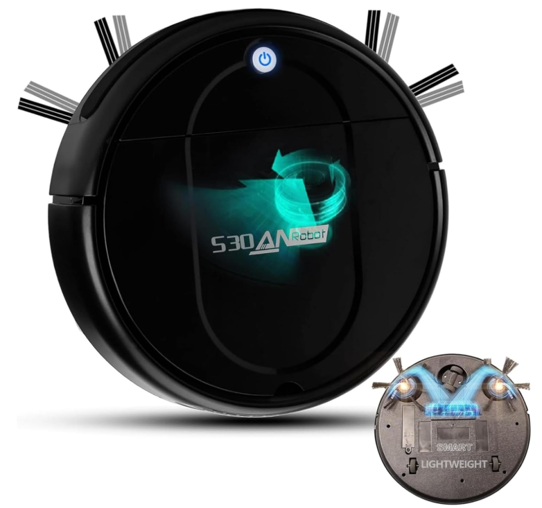 3-in-1 Robot Vacuum and Mop for Hard Floors, Black