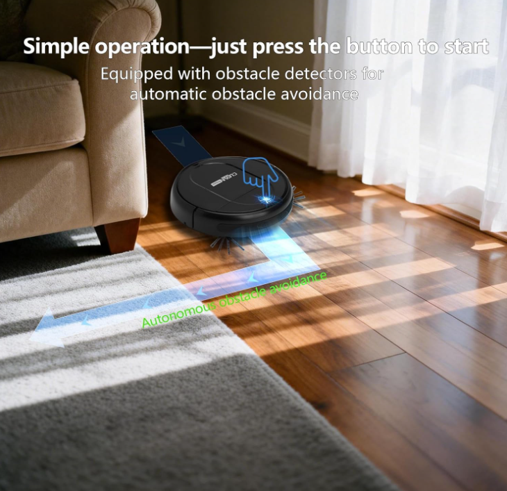 3-in-1 Robot Vacuum and Mop for Hard Floors, Black
