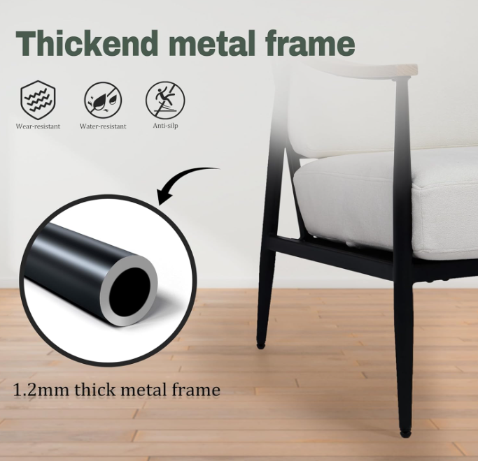 Modern Accent Chair for Living Room Bedroom, cream white