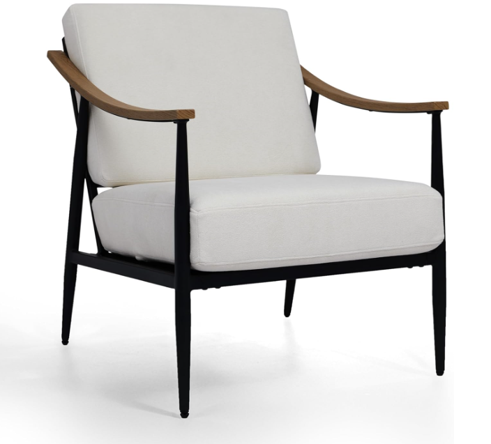 Modern Accent Chair for Living Room Bedroom, cream white