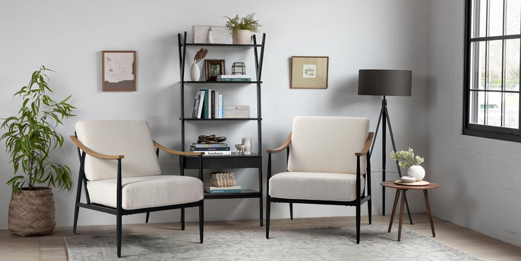 Modern Accent Chair for Living Room Bedroom, cream white