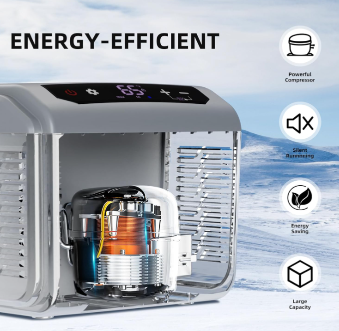 Car Refrigerator, 12 Volt Car Fridge, 16 QT Portable Freezer Compressor Electric Cooler For Car,