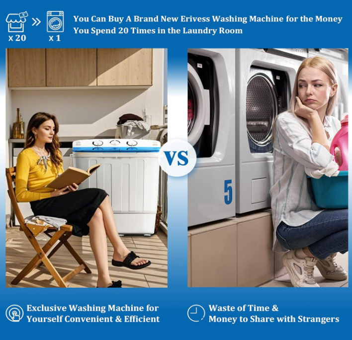 Portable Washing Machine, 12 lbs washer and 7 lbs spinner
