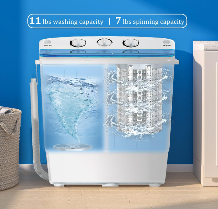 Portable Washing Machine, 12 lbs washer and 7 lbs spinner