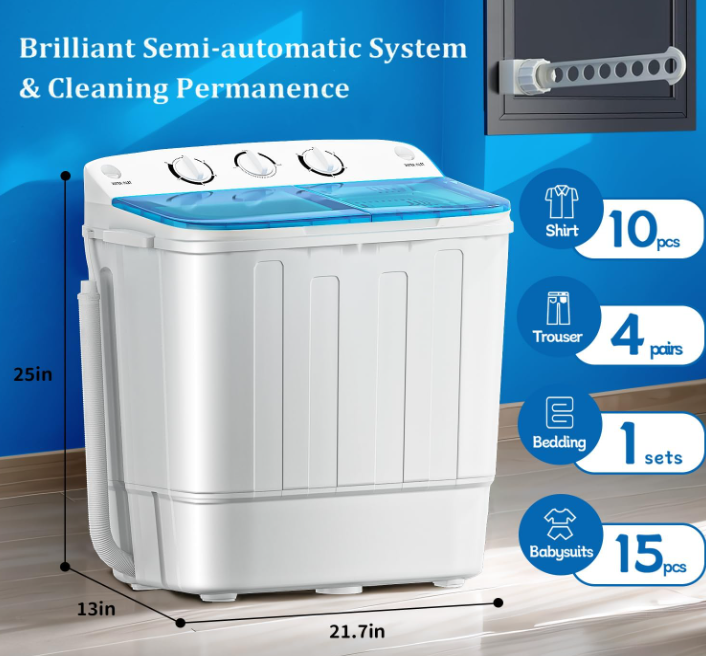 Portable Washing Machine, 12 lbs washer and 7 lbs spinner