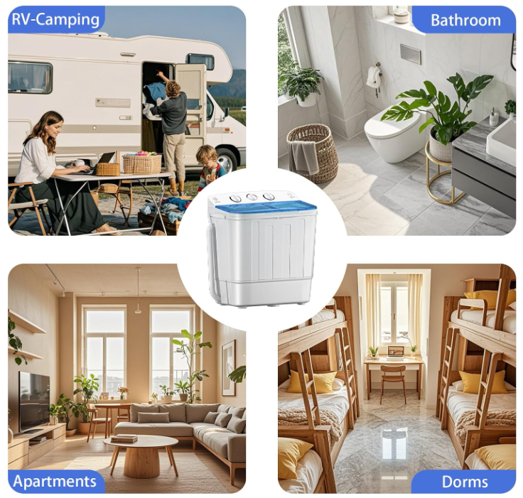 Portable Washing Machine, 12 lbs washer and 7 lbs spinner