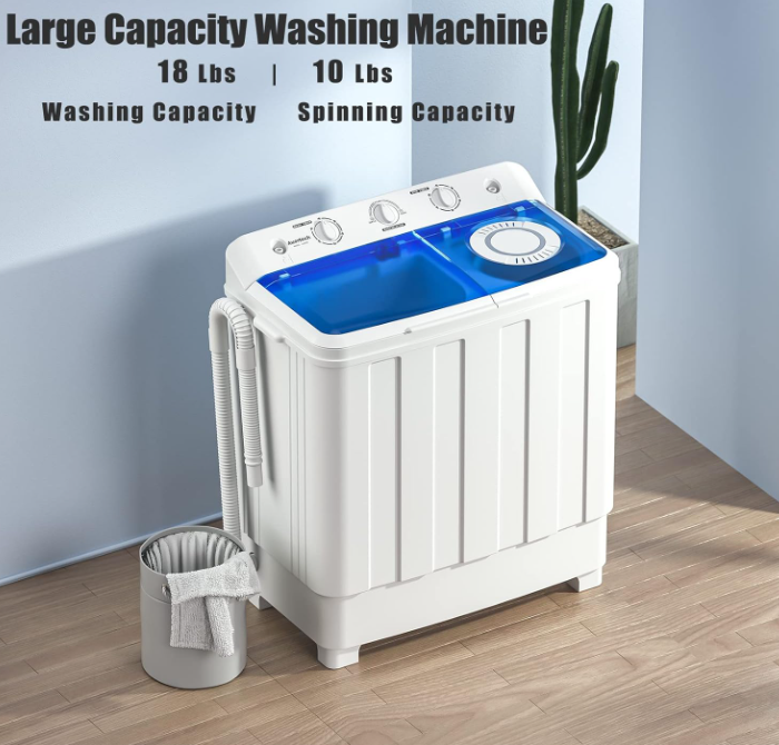 Portable Washing Machine, 18 lbs washer and 10 lbs spinner