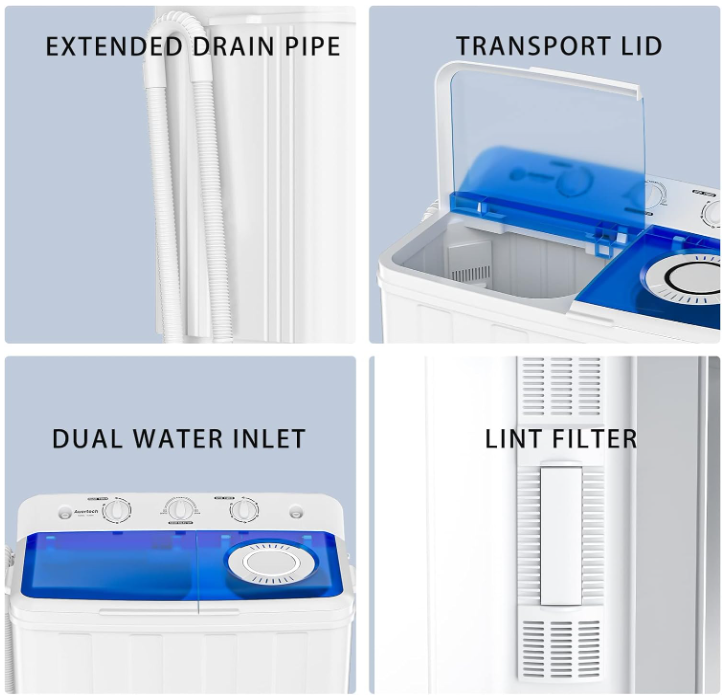 Portable Washing Machine, 18 lbs washer and 10 lbs spinner
