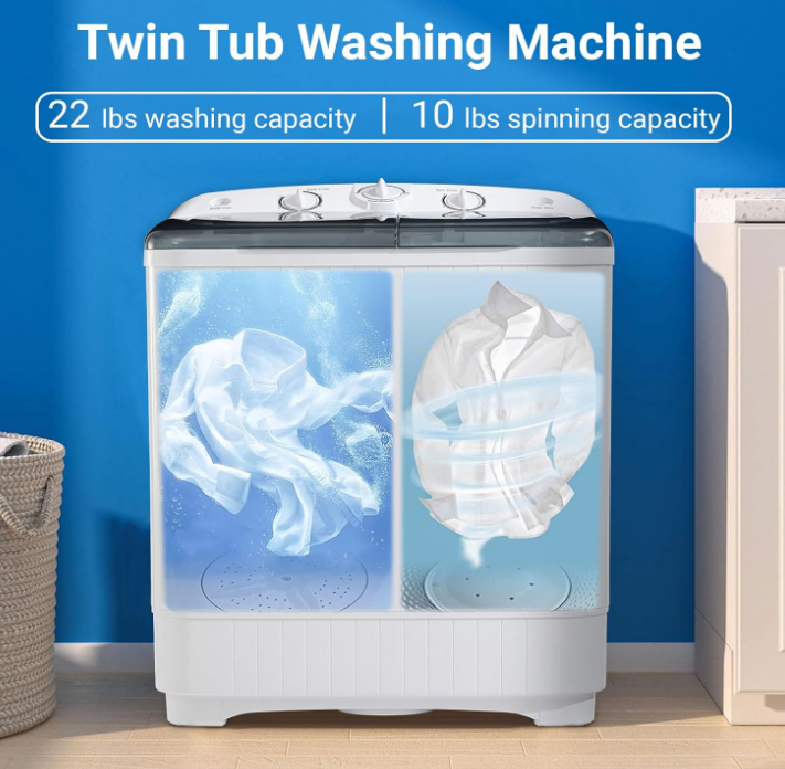 Portable Washing Machine, 20 lbs washer and 12 lbs spinner