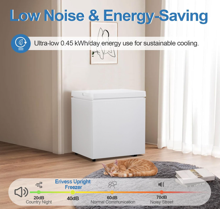 2.0 Cu.Ft Chest Freezer - Compact Deep Freezer with Removable Basket