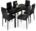 7-Piece Glass Dining Set, Modern Kitchen Table Furniture for Dining Room