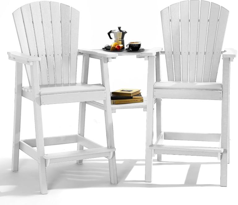 Tall Adirondack Chair Set of 2, White