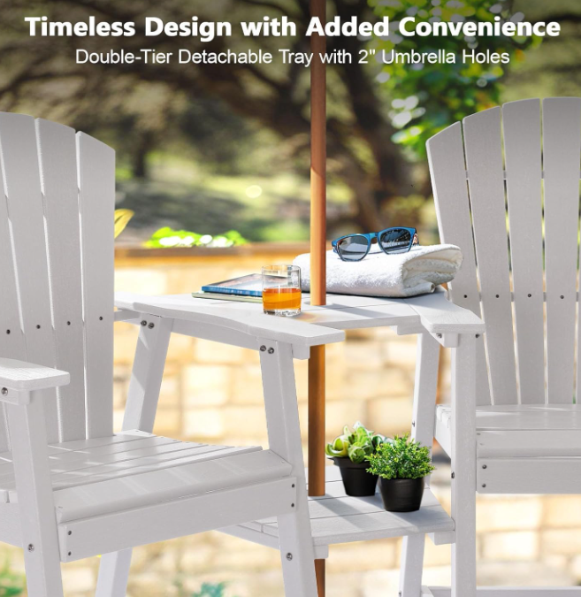 Tall Adirondack Chair Set of 2, White