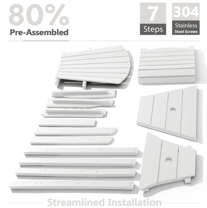 Tall Adirondack Chair Set of 2, White