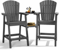 Tall Adirondack Chair Set of 2, Dark Gray