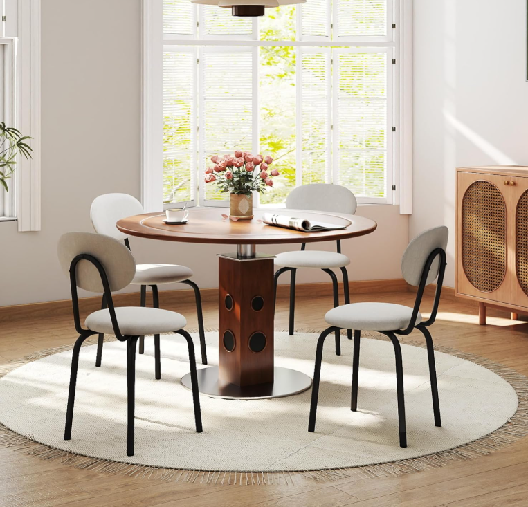 tackable Mid Century Modern Dining Chairs Set of 4, Gray