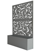 Living 6 ft. X 4 ft. Black Freestanding Metal Privacy Screen Room Divider with Flower Box
