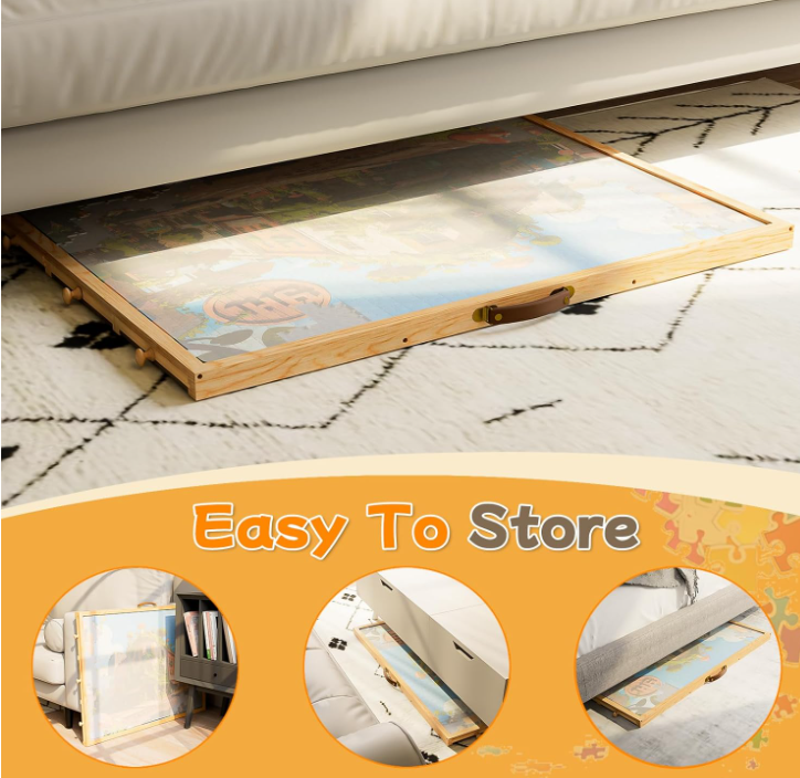 1500-Piece Rotating Puzzle Board with Drawers and Cover