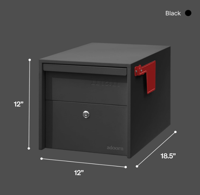 Lockable Post Mount Mailbox | Small (Black)
