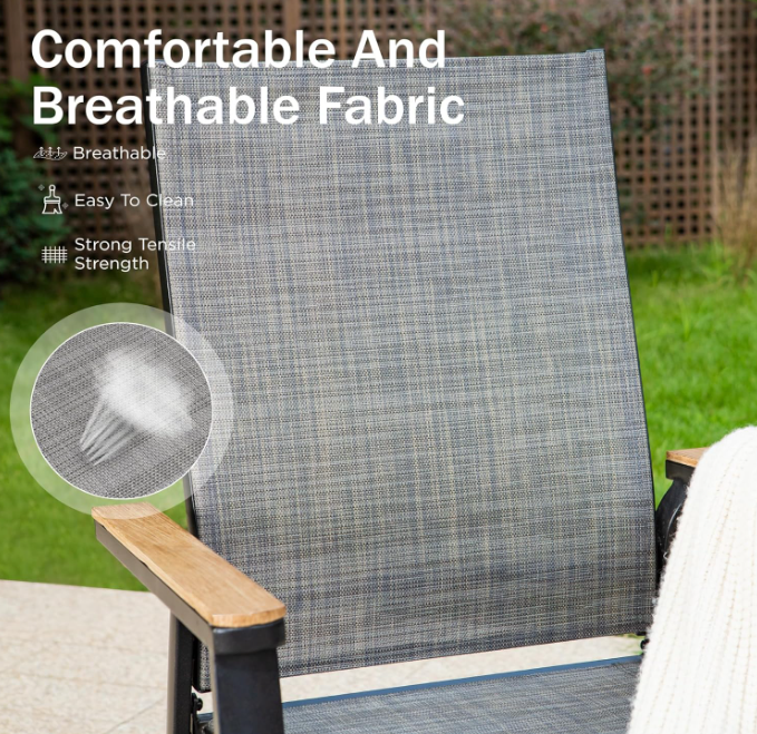 Outdoor Stackable Chairs, Patio Chairs Set of 2