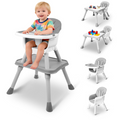 5 in 1 Baby High Chair, Toddler Chair with Removable Tray, Gray