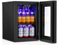 18L Beverage Refrigerator Cooler 24Can, Black
