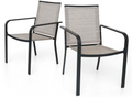 Patio Dining Chairs Set of 2 with Textilene mesh Fabric, Beige